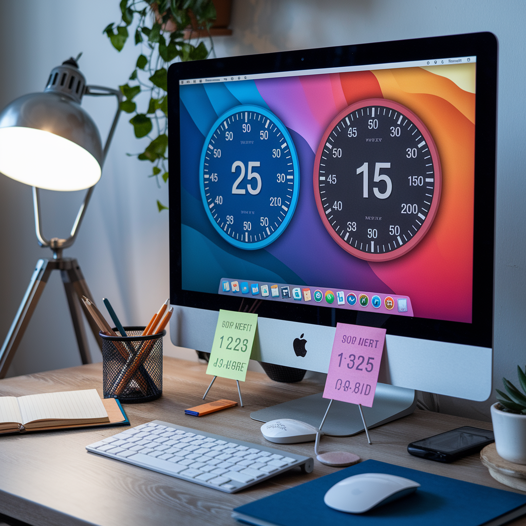 shows two timers on a computer screen