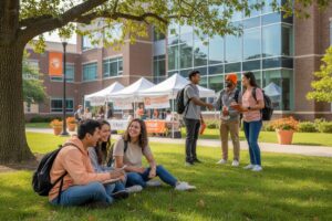 college friends, campus socializing, making friends