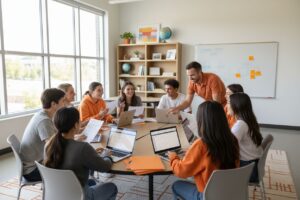 learning style survey, classroom, students collaborating