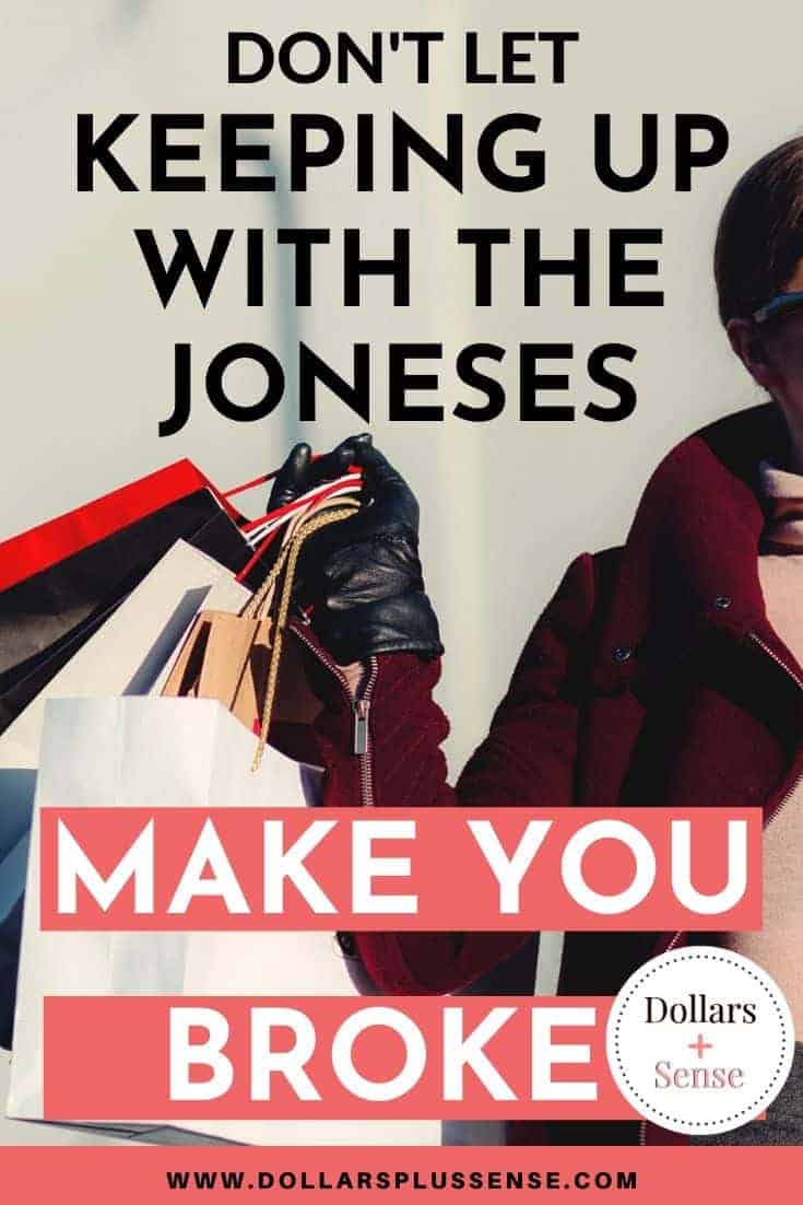 stop keeping up with the joneses pin