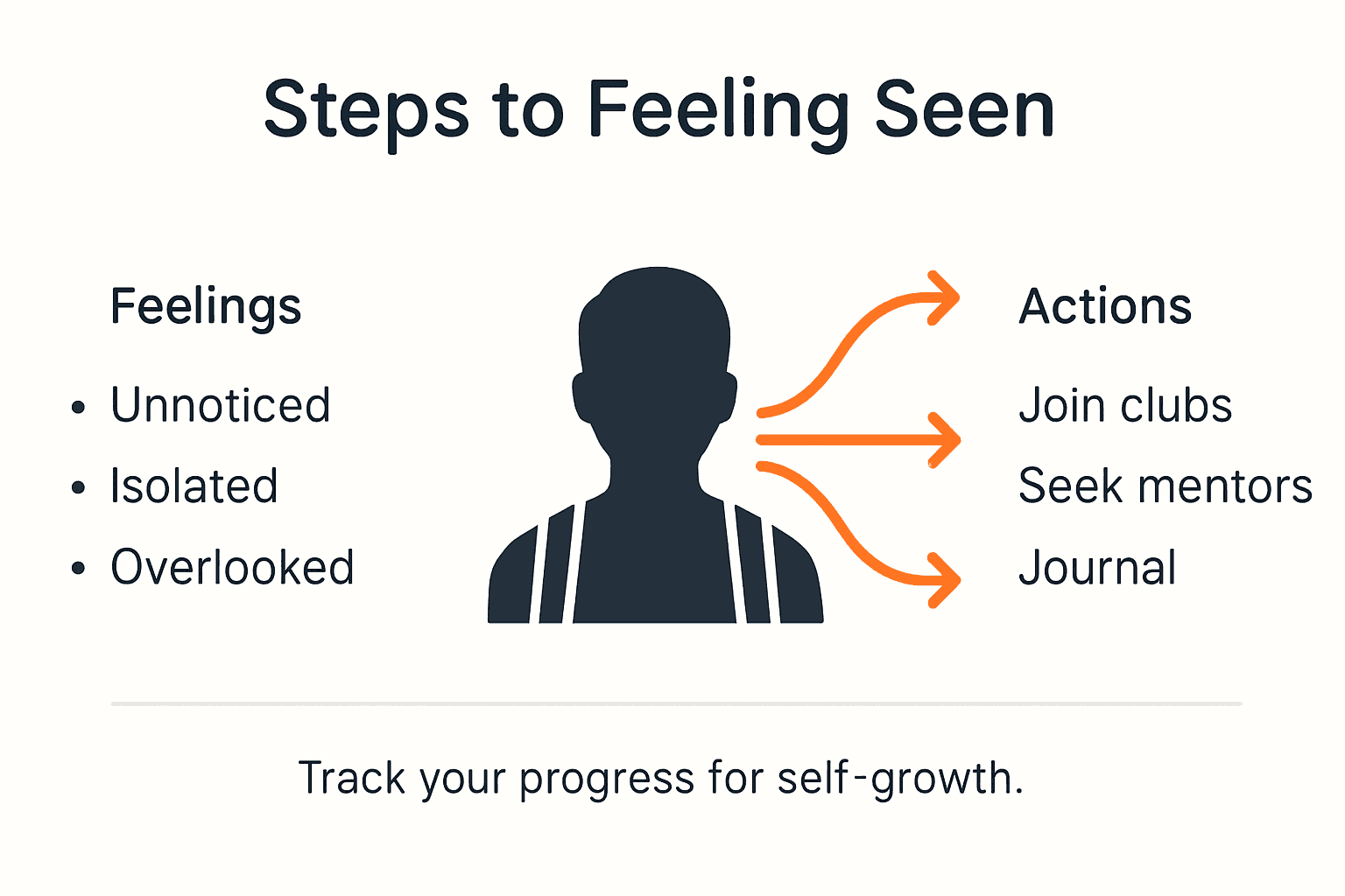Infographic steps to feeling seen at school