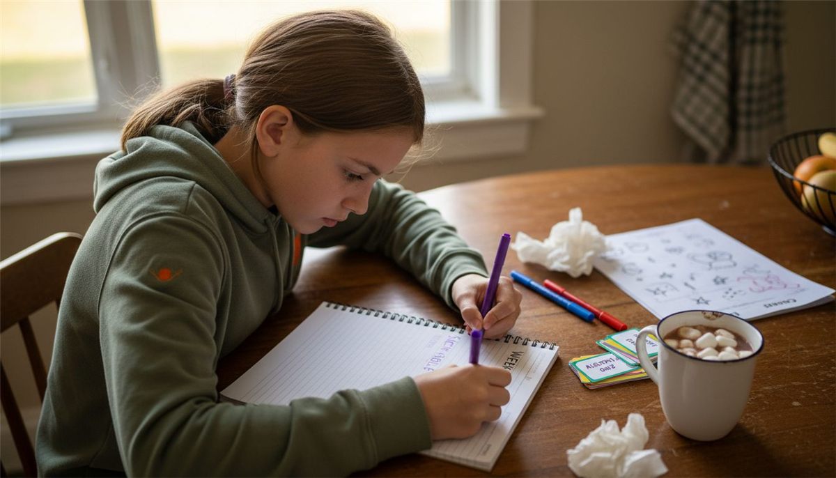 Child designing flexible homeschool schedule