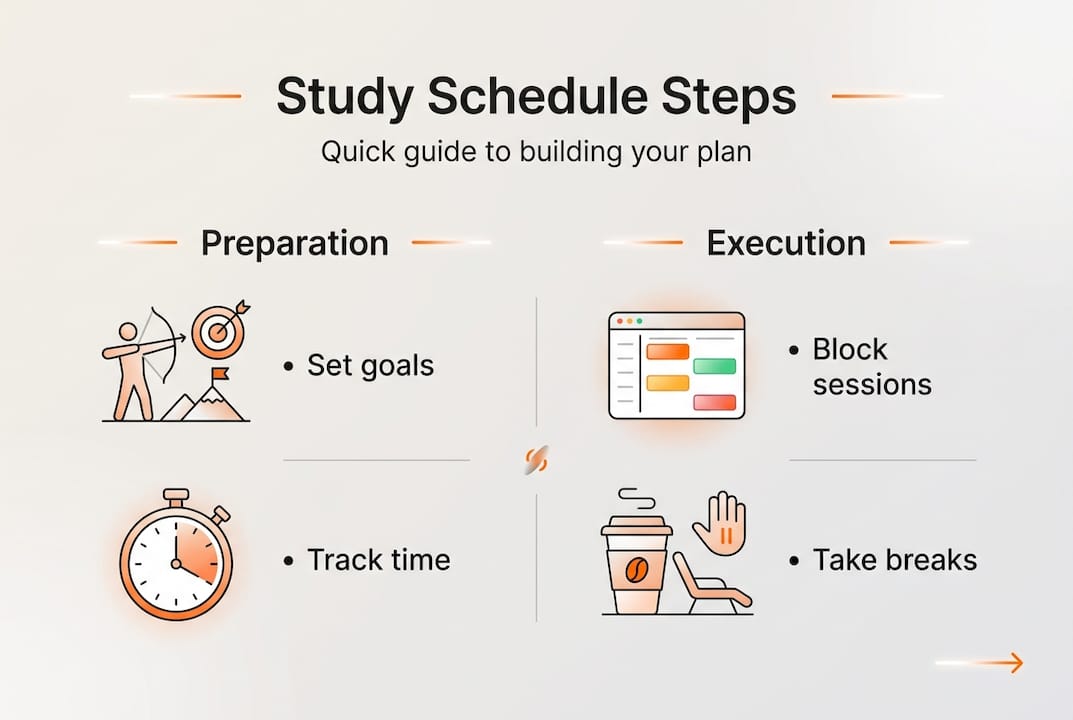 Infographic of main study scheduling steps