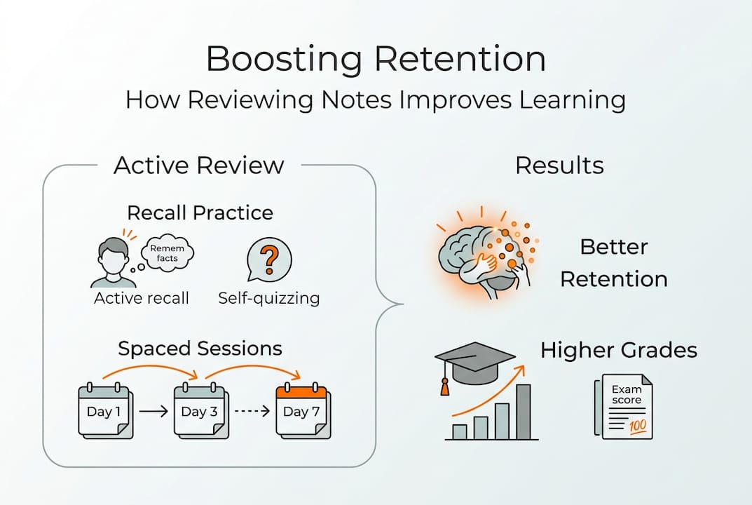 Infographic with active review and results summary