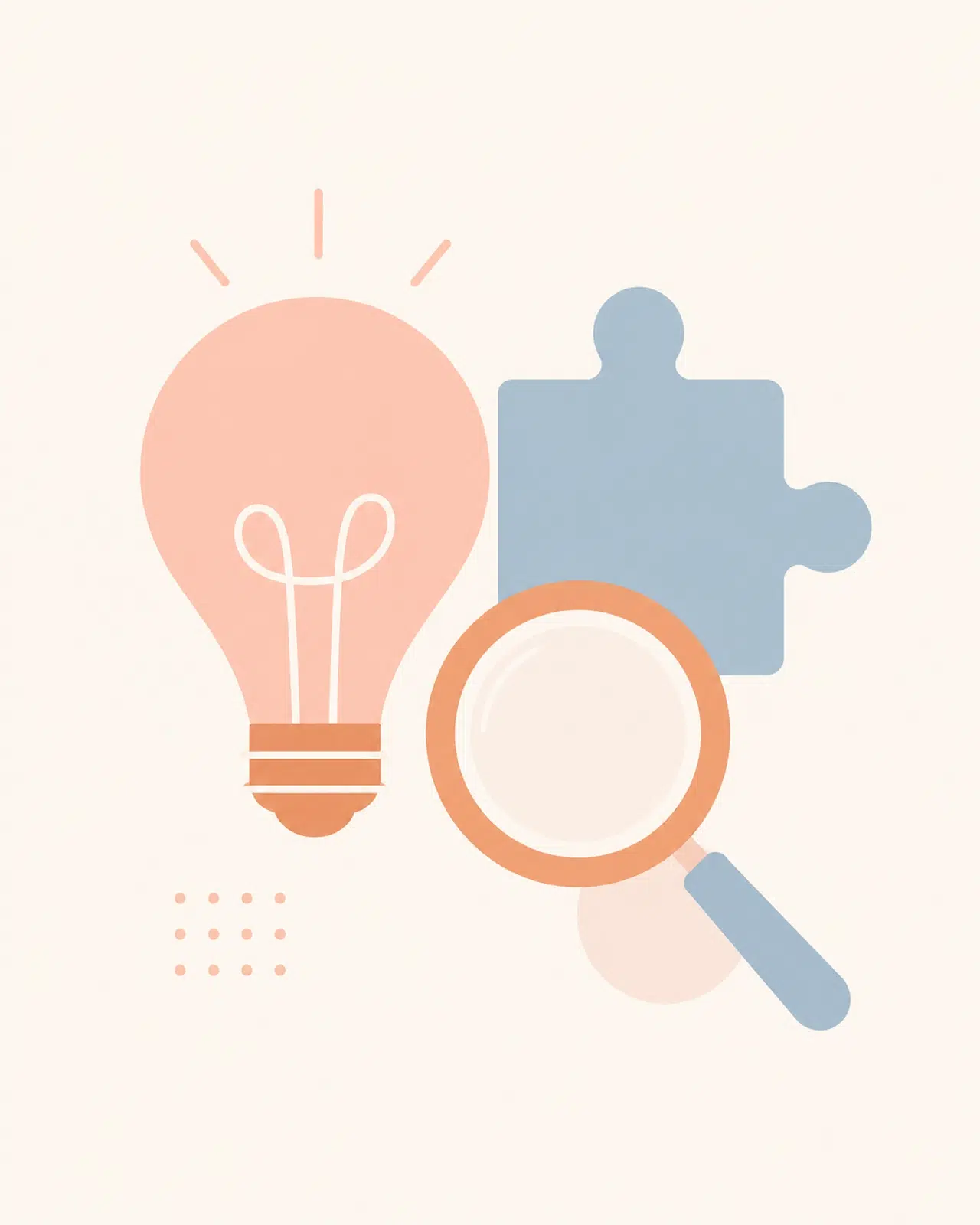 Minimalist vector illustration of logic and critical thinking symbols.