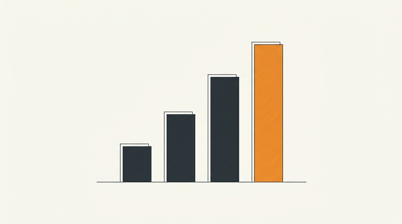Illustration of a simple bar chart with ascending bars