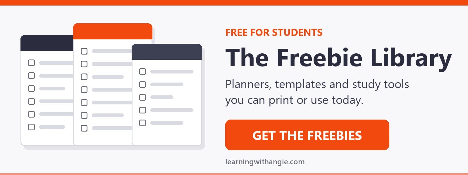 The Learning with Angie Freebie Library: free planners, templates and study tools